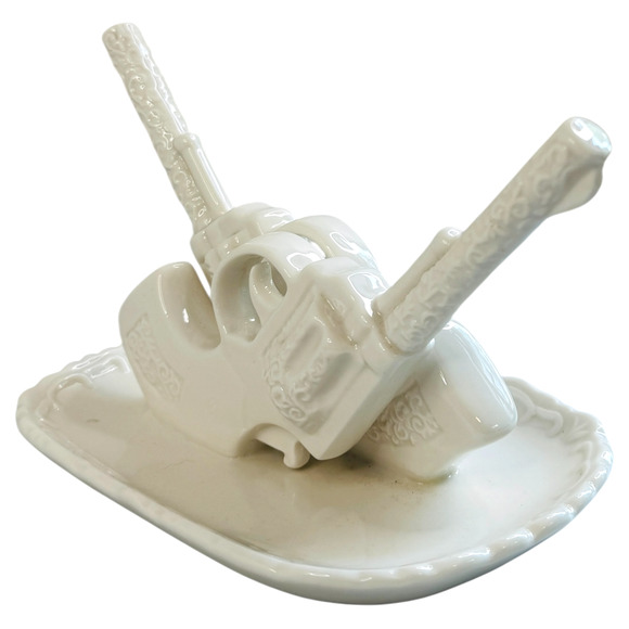 Ceramic Sculpture Jewelry Holder Double Revolver Trinket Dish IMM Living Duello - Picture 6 of 14